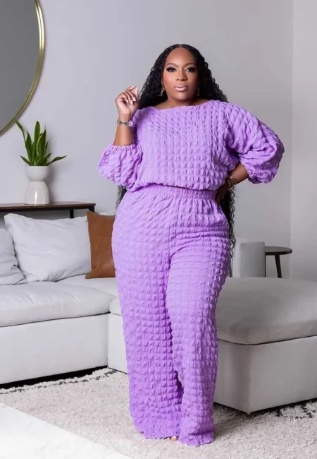 Elegant Plus Size 2-Piece Fall/Winter Outfit Set for Curves