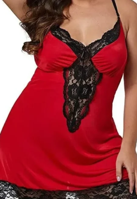 Plus Size Lace Satin Nightgown for Summer Comfort