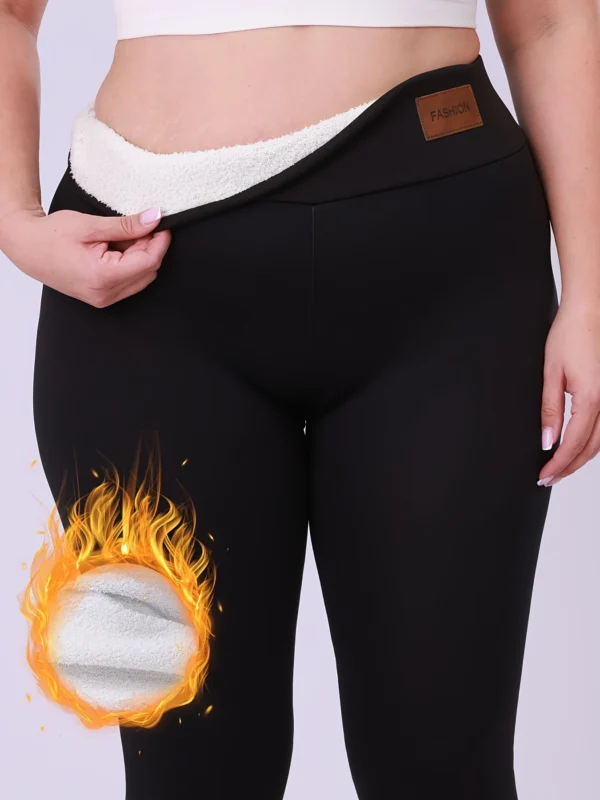 Warmth & Style: Plus Size High-Waisted Fleece Leggings