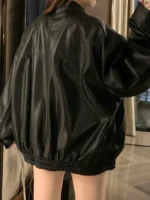 Chic PU Leather Jacket for Women - Stylish Spring & Autumn Wear - Image 4