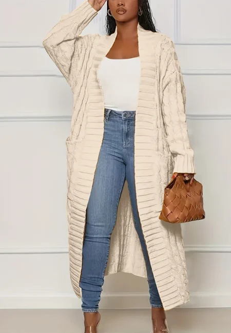 Plus Size Cozy Cardigan with Pockets for Stylish Warmth