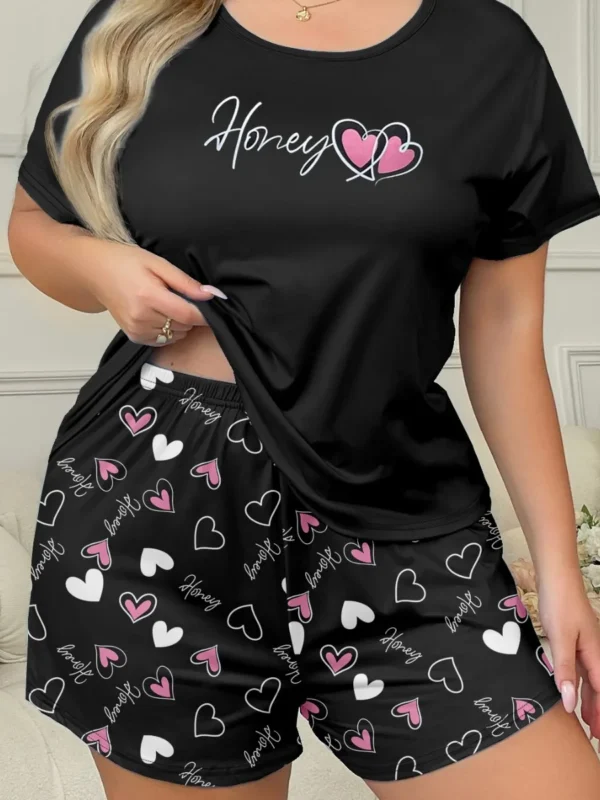 Chic Vintage Pajama Set for Women - XL to 5 XL Comfort Wear