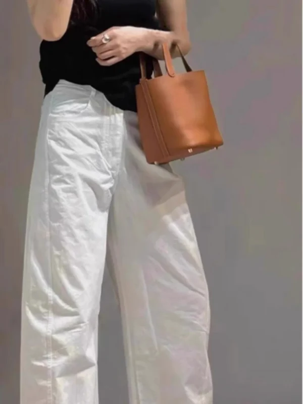 Effortless White Cotton Linen Wide-Leg Pants for Summer Chic