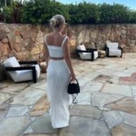 Chic Summer Knitted Skirt Set: Crop Top & Maxi Elegance - Image 3