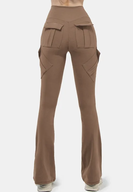 Stylish Plus Size Bootleg Yoga Pants with Pockets & Flare