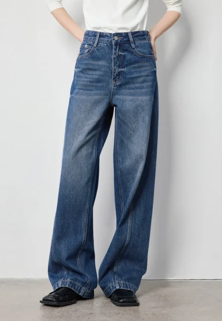 Luxe Lyocell Wide Leg High Waist Denim - Autumn Winter Style