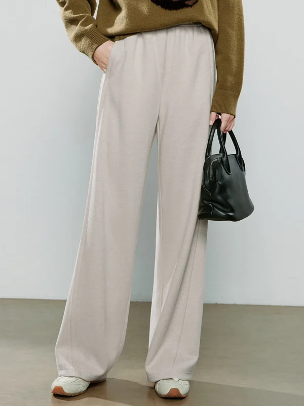 Asymmetric Heavyweight Women’s Winter Wide-Leg Pants