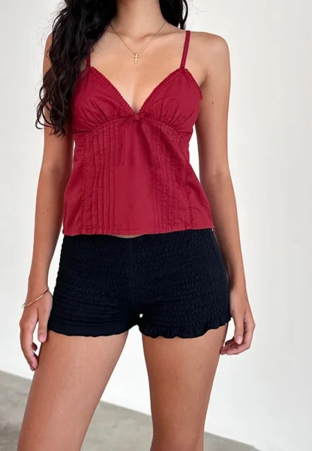 Elegant Lace V-Neck Camisole Tank Top - Breathable Summer Wear