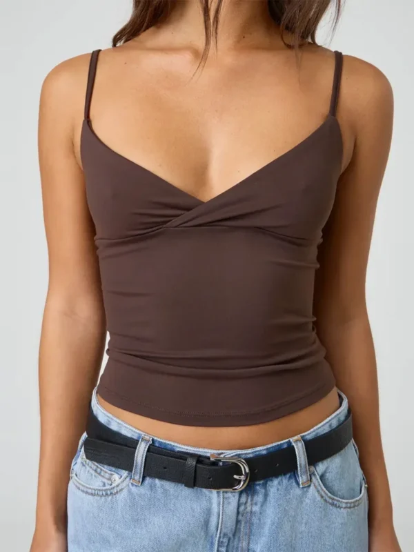 Moopsi 69 Trendy Open Back Cropped Cami Tank Top For Women Summer Style