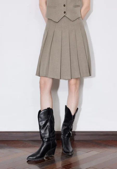 High Waist Pleated A-Line Skirt for Stylish Women