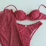 Elegant Plaid 3-Piece Bikini Set for Stylish Beach Vibes photo review