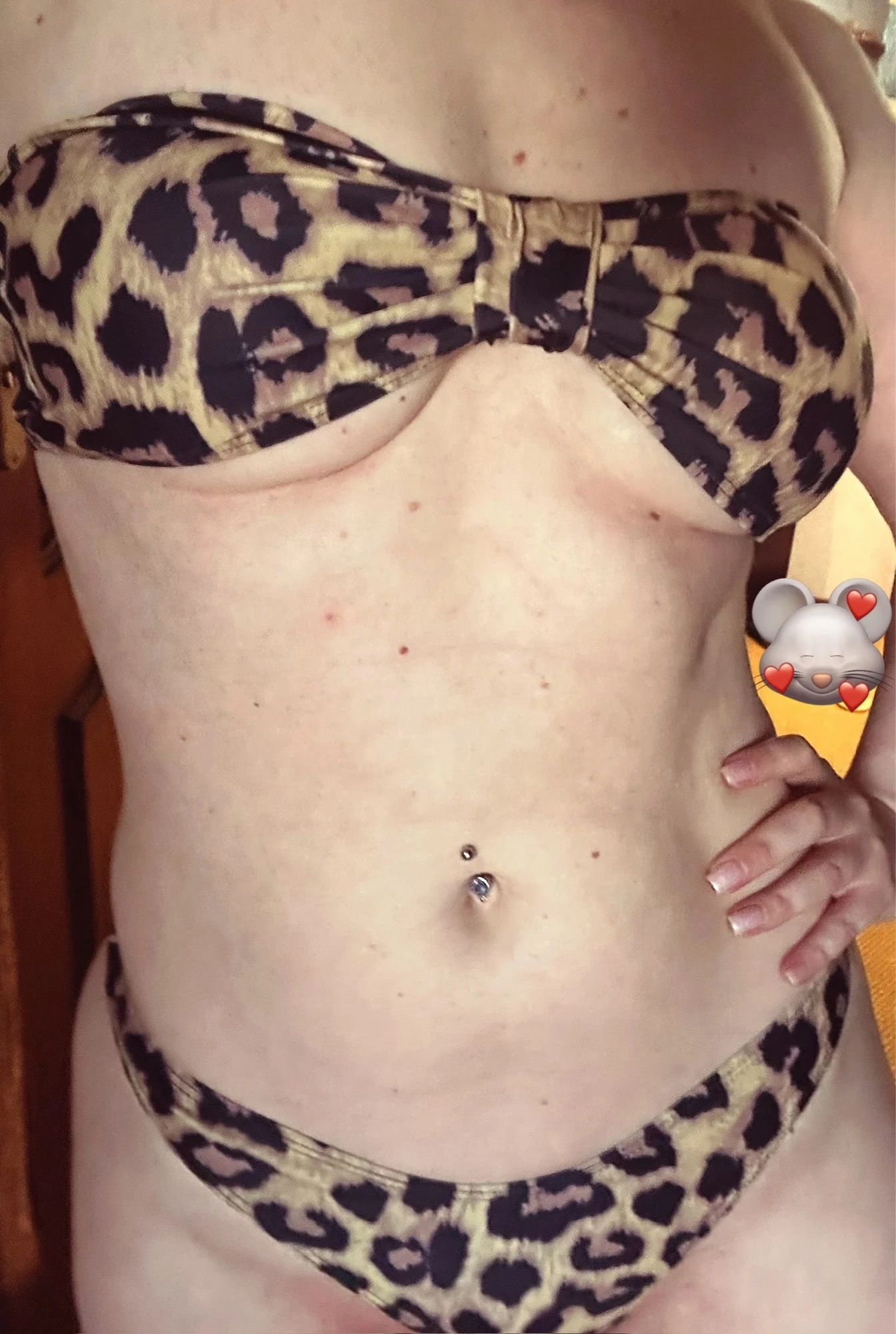 Leopard Print Triangle Bikini with Bandage Detail photo review