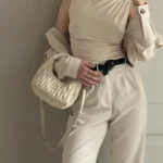 Ruched Mock Neck Tank Top - Stretchy Summer Sleeveless Tee photo review