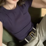 Retro Y2 K Crop Top - Stretchy Cotton Blend Summer Essential photo review