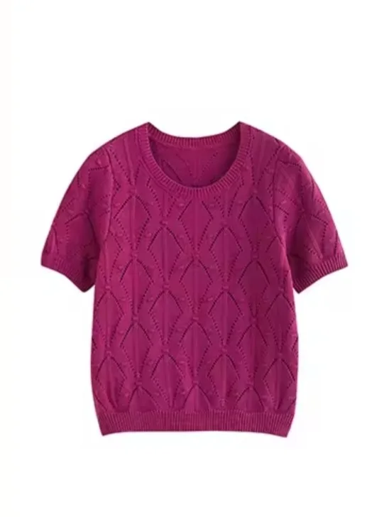 Lightweight Women's Knit Pullover - Retro Hollow Design Top photo review