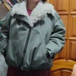 Women's Retro Cotton Motorcycle Jacket - Cozy Rebel Style photo review
