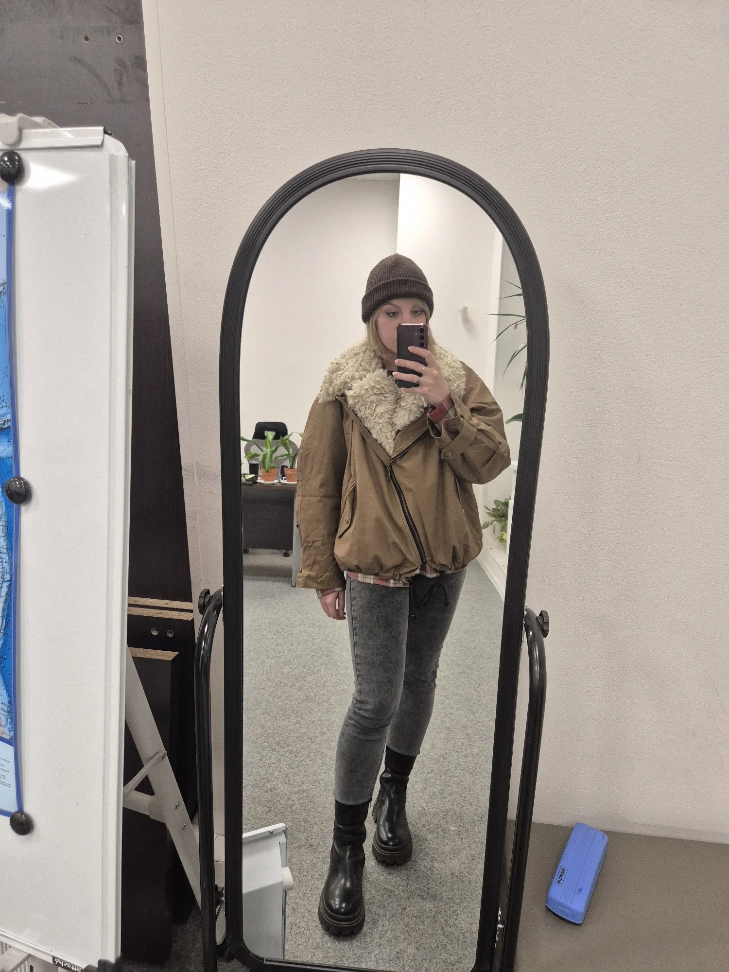 Women's Retro Cotton Motorcycle Jacket - Cozy Rebel Style photo review