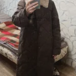 Stylish Women's Winter Down Coat with Fur Collar & Buttons photo review