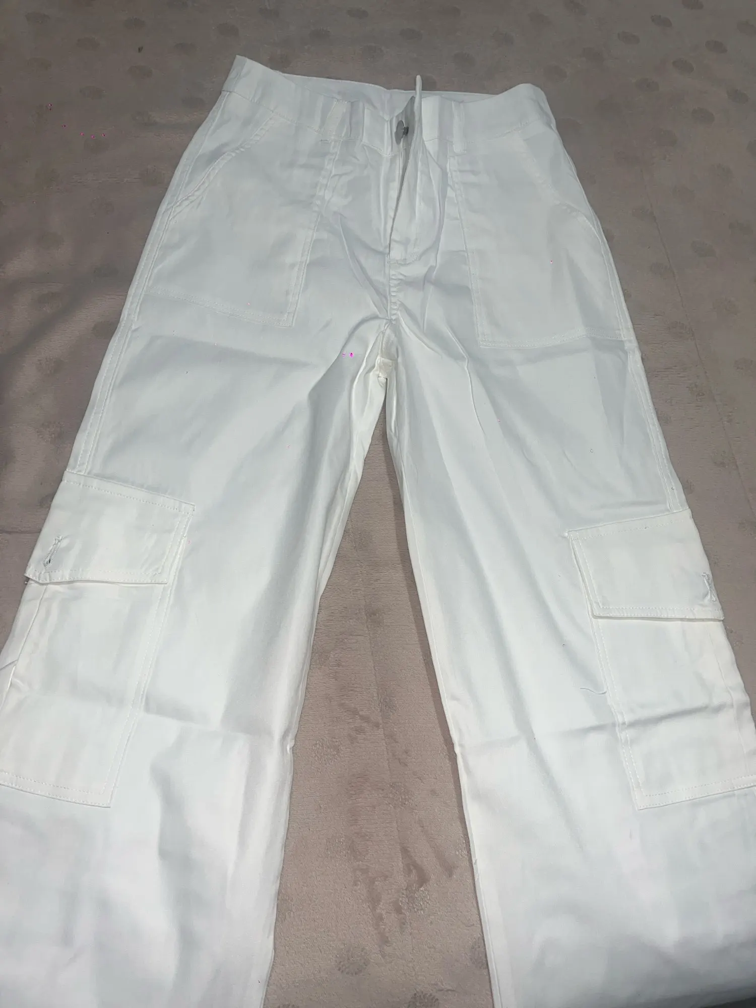Retro Beige Cargo Pants for Women - Y2 K Streetwear Style photo review