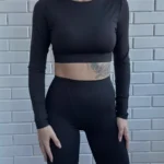 Elegant 2 PCS Women's Yoga Suit - Breathable Activewear Set photo review