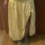 Elegant Yellow Strapless Pleated Dress for Special Occasions photo review