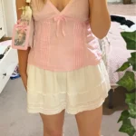 Elegant Lace V-Neck Camisole Tank Top - Breathable Summer Wear photo review