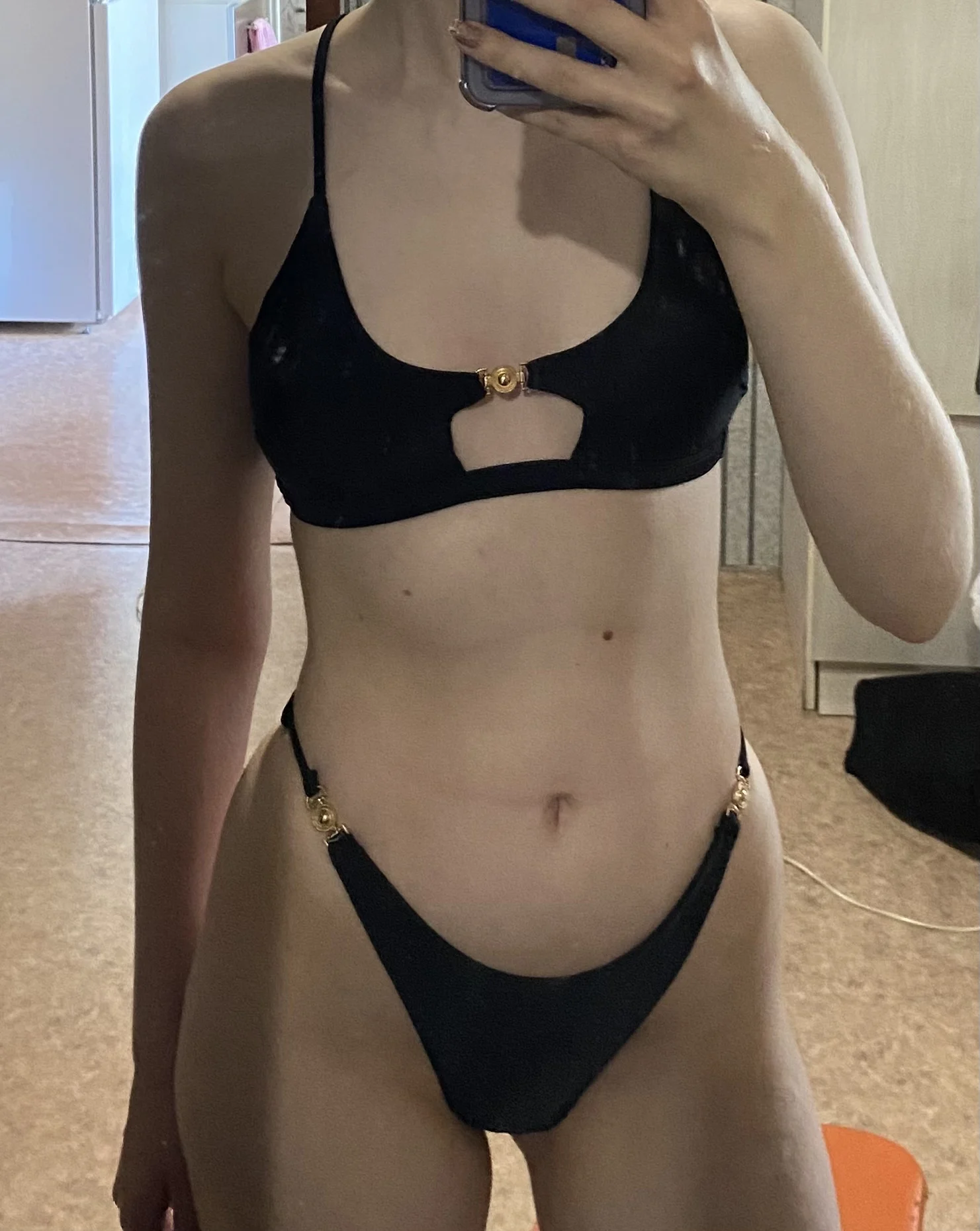 Leopard Print Triangle Bikini with Bandage Detail photo review