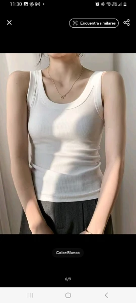 Plus Size Women's Korean Ribbed White Tank Top for Fall photo review