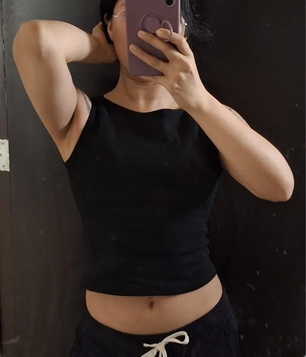 Luxurious Double Layer Boat Neck Tank Top - Soft Stretch Fit photo review