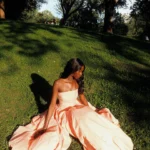 Elegant Yellow Strapless Pleated Dress for Special Occasions photo review