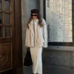 Luxurious V-Neck Faux Fur Winter Coat - Elegant Warmth photo review