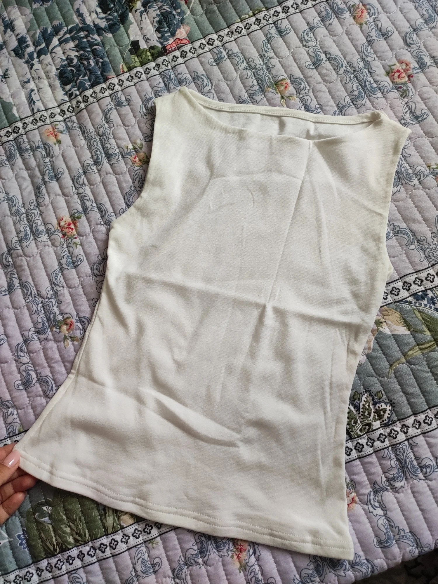 Luxurious Double Layer Boat Neck Tank Top - Soft Stretch Fit photo review