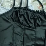 Satin Ruffle Tank Top Women's Summer Tassel Blouse Stretch photo review