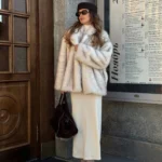 Luxurious V-Neck Faux Fur Winter Coat - Elegant Warmth photo review