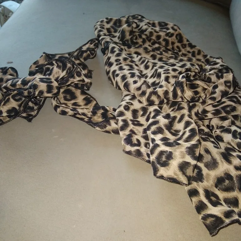 Leopard Print Halter Tank Top - Irregular Ruffle Summer Style photo review