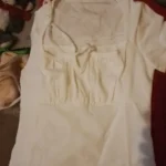 Trendy White Knitted Tee with Patch - Summer Style Essential photo review