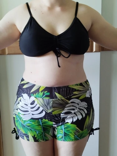 High-Waist Drawstring Bikini Shorts for Stylish Beach Days photo review
