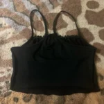 Satin Ruffle Tank Top Women's Summer Tassel Blouse Stretch photo review