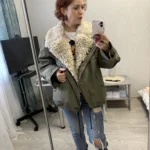 Women's Retro Cotton Motorcycle Jacket - Cozy Rebel Style photo review