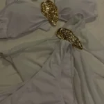 Vintage White 3-Piece Bikini Set - Mesh Skirt & Buckle Details photo review