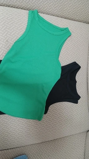 Ribbed Off-Shoulder Tank Top - Stylish Summer Casual Wear photo review