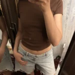 Retro Y2 K Crop Top - Stretchy Cotton Blend Summer Essential photo review