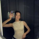 Ruched Mock Neck Tank Top - Stretchy Summer Sleeveless Tee photo review