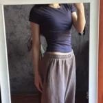 Retro Y2 K Crop Top - Stretchy Cotton Blend Summer Essential photo review
