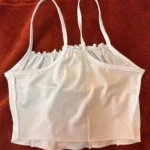 Satin Ruffle Tank Top Women's Summer Tassel Blouse Stretch photo review