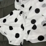 Chic Polka Dot Halter Crop Top & Ruffled Skirt Set photo review