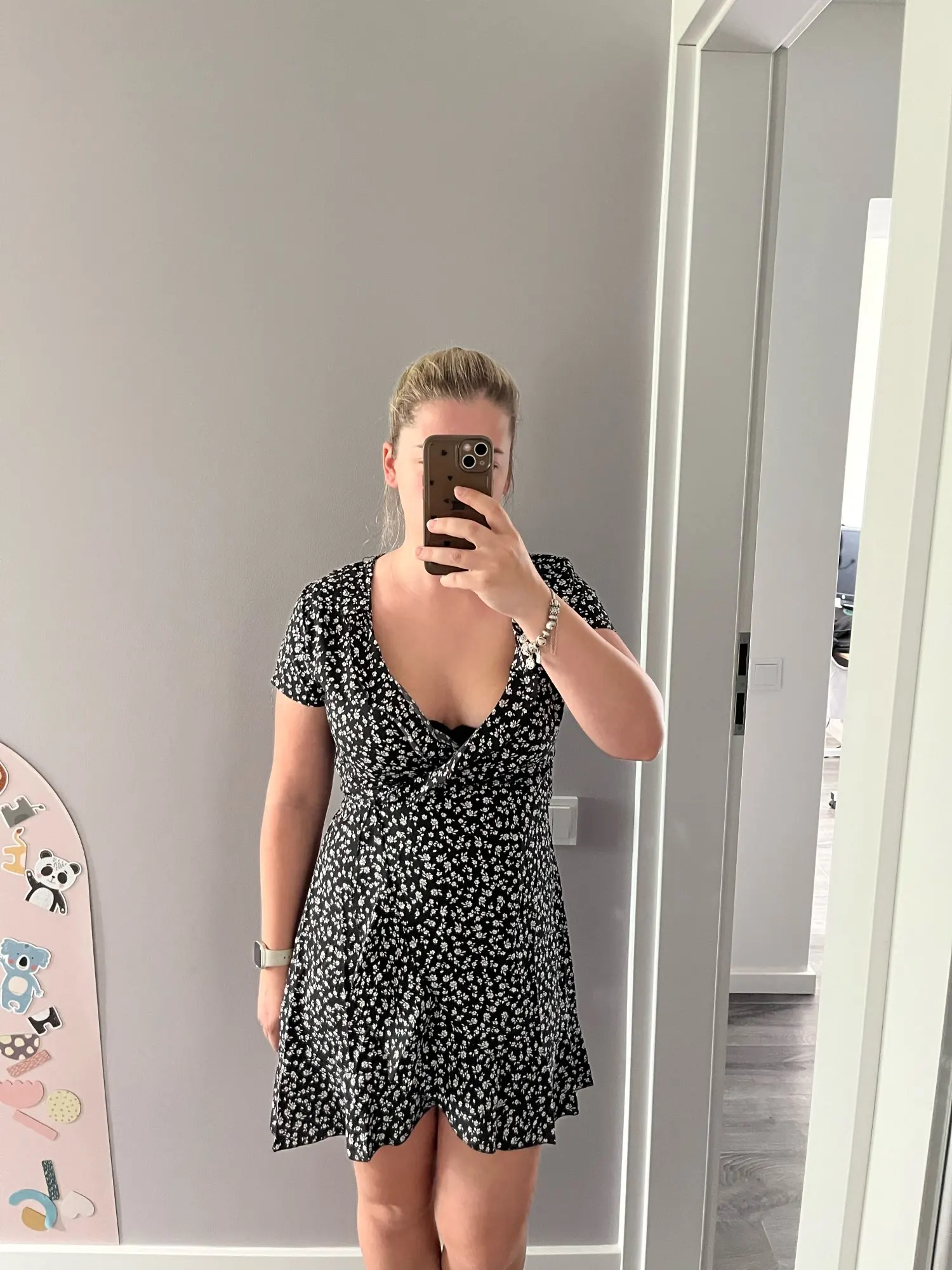 Floral V-Neck A-Line Mini Dress - Stretchy Summer Style photo review