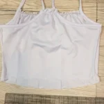 Satin Ruffle Tank Top Women's Summer Tassel Blouse Stretch photo review