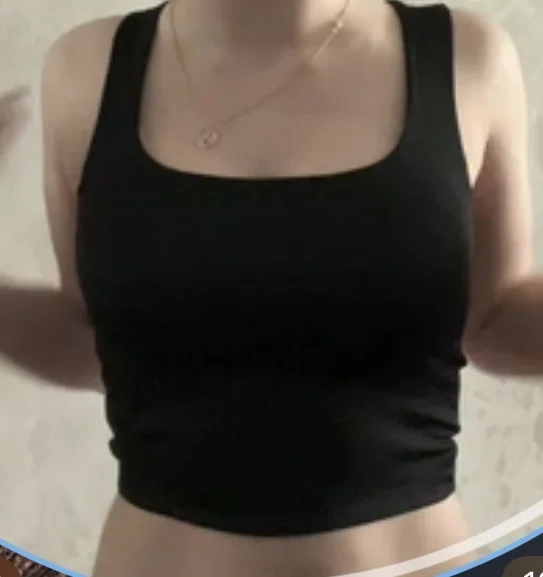 Trendy Black Y2 K Crop Tank - Stretchy Cotton Summer Essential photo review