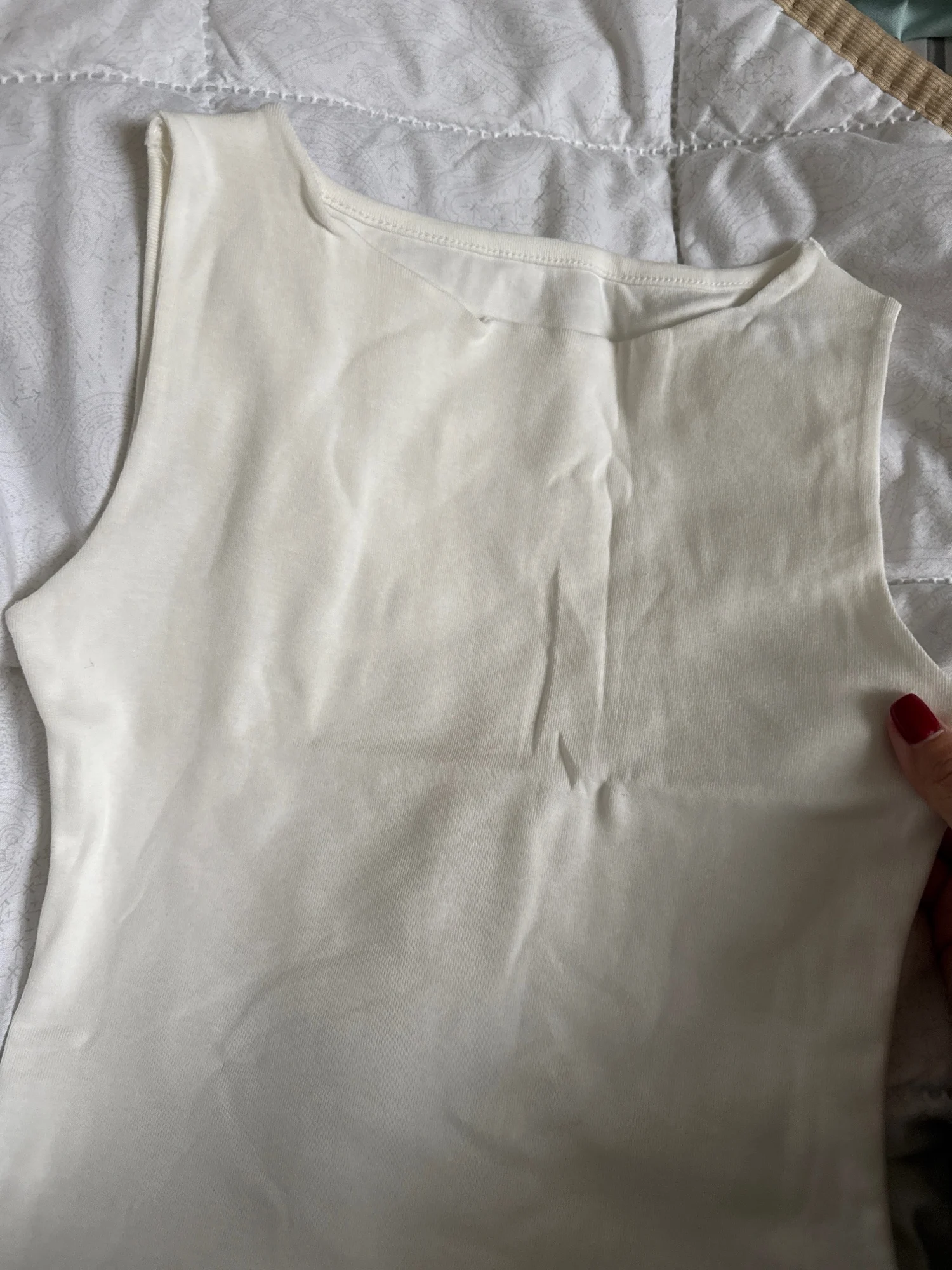 Luxurious Double Layer Boat Neck Tank Top - Soft Stretch Fit photo review